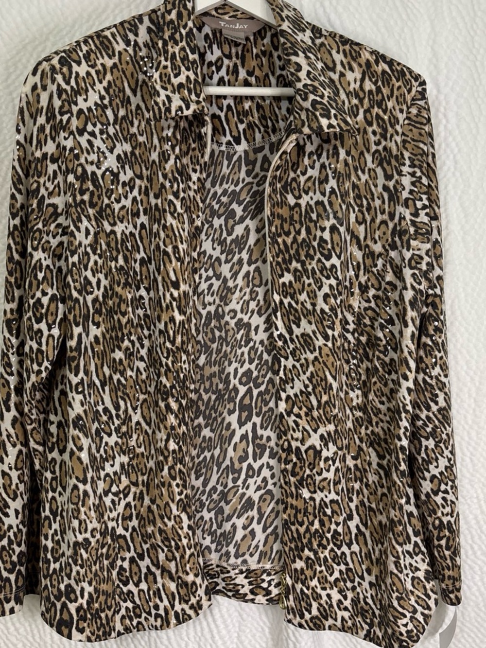 Tahari Leopard Print Open-Front Blazer in Tan, Brown & Black